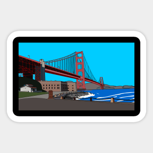 San Francisco Landmark - Golden Gate Bridge Sticker